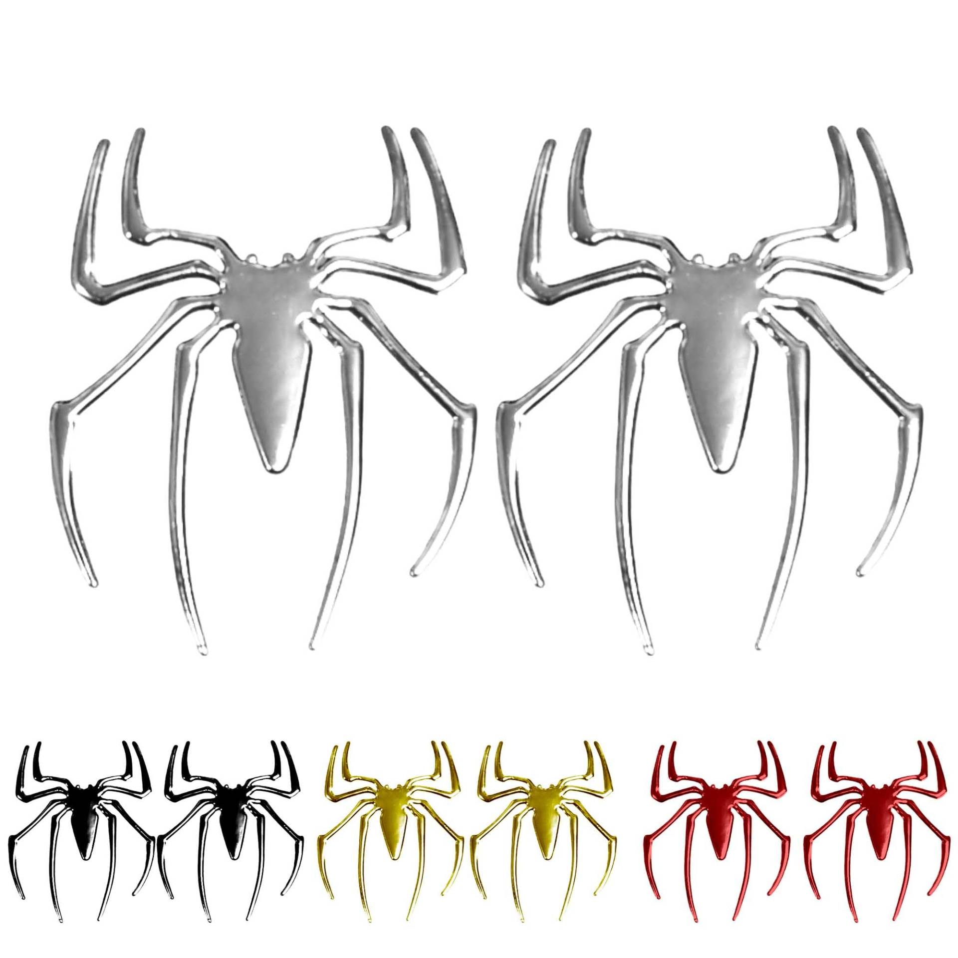 2 Stück Autoaufkleber Spinne Spider Bad Full 3D Emblem Aufkleber Auto Sticker (Rot) von Sosa & Ya