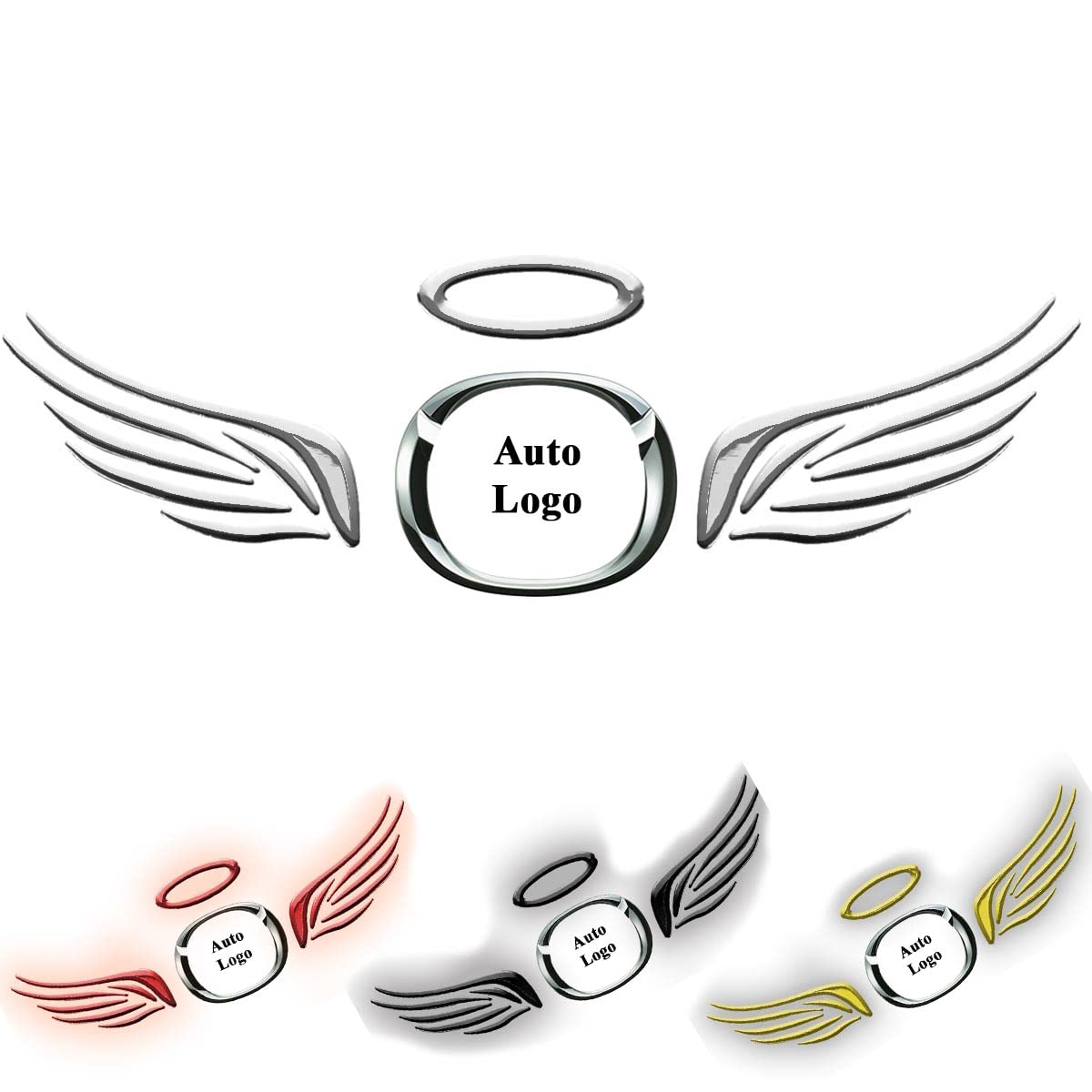 Auto Aufkleber 3D Flügel Engelsflügel Angel Emblem Car Sticker Autoaufkleber Engel (Schwarz) von Sosa & Ya
