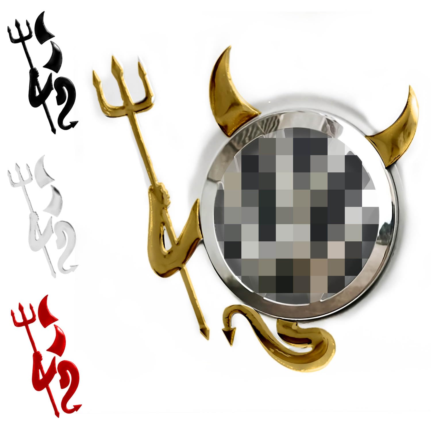 Sosa & Ya 3D Teufel Auto-Aufkleber Embleme Sticker Devil Demon Silber Gold Rot Chrome (Gold) von Sosa & Ya
