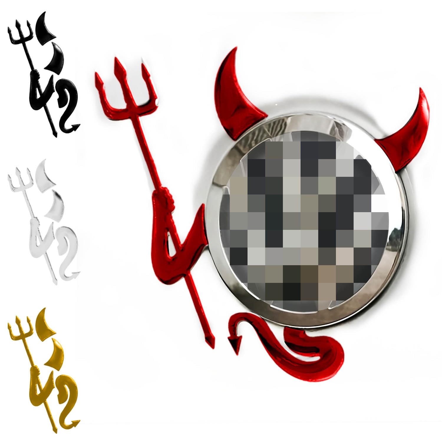 Sosa & Ya 3D Teufel Auto-Aufkleber Embleme Sticker Devil Demon Silber Gold Rot Chrome (Rot) von Sosa & Ya
