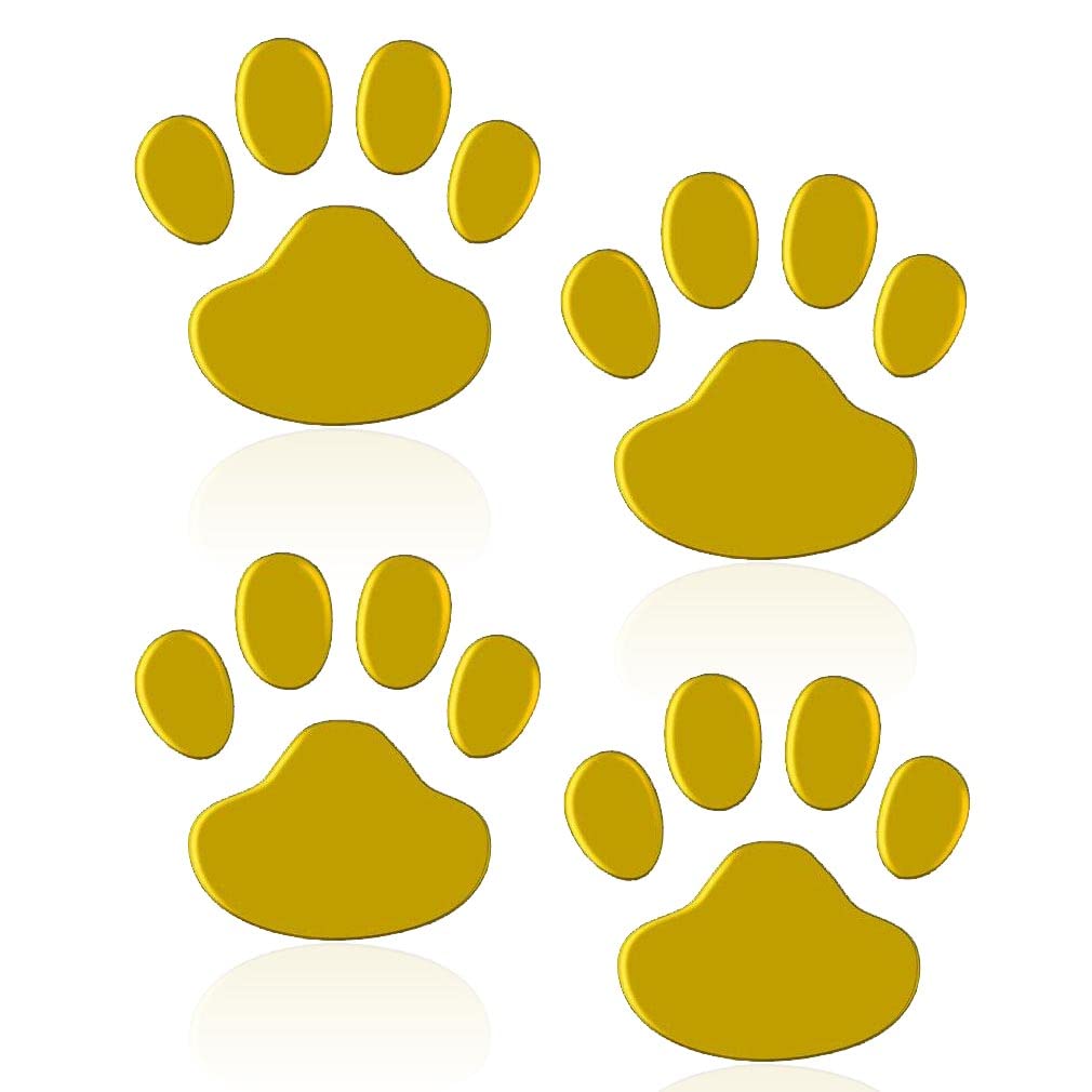 Sosa&Ya 4X Auto Aufkleber Hund Katze Pfoten Tatzen 3D Sticker (Gold) von Sosa & Ya