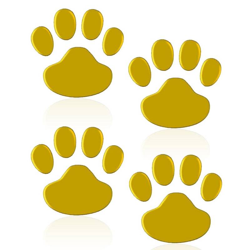 Sosa&Ya 4X Auto Aufkleber Hund Katze Pfoten Tatzen 3D Sticker (Gold) von Sosa & Ya