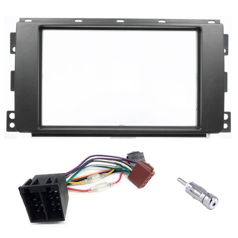Sound-way 2 DIN Autoradio Radioblende, Radiorahmen, Antennenadapter, ISO Kabel Adapter kompatibel mit Smart Car ForTwo 2007-2010 von Sound Way