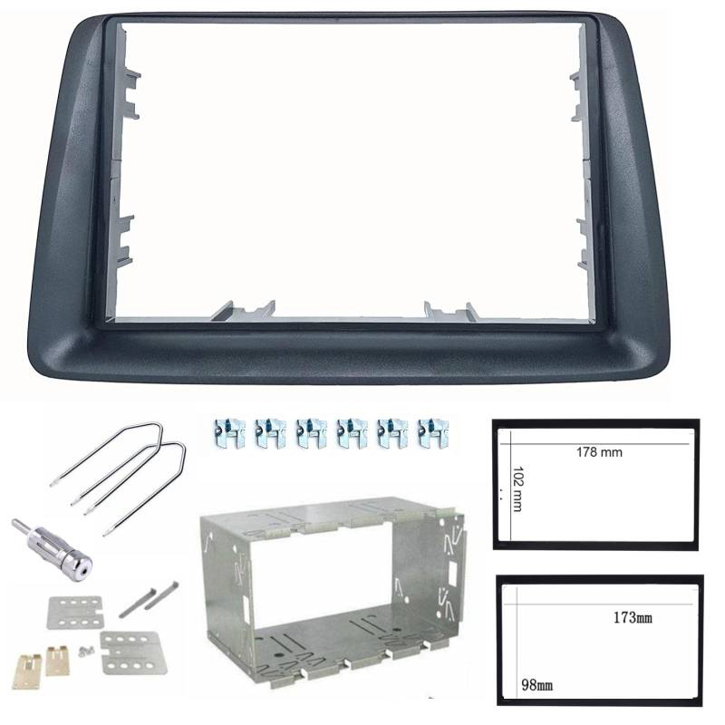 Sound way 2 DIN Radio-Einbauset inkl. Kabel, Schlüssel und Radioblende kompatibel mit FIAT Panda 2002-2DP-Panda von Sound Way
