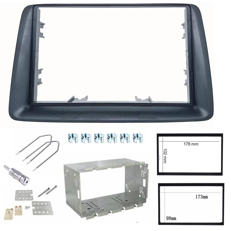 Sound way 2 DIN Radio-Einbauset inkl. Kabel, Schlüssel und Radioblende kompatibel mit FIAT Panda 2002-2DP-Panda von Sound way