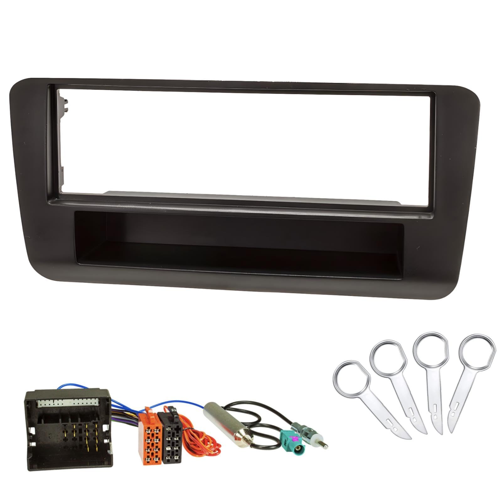 Sound-way 2 DIN Autoradio Radioblende RadioRahmen, ISO-Verbindungskabel, Antennenadapter, Schlüssel kompatibel mit Audi A1 Sound-way 2 DIN Autoradio Radioblende RadioRahmen, ISO-Verbindungskabel, Antennenadapter, Schlüssel kompatibel mit Audi A1 von Sound Way