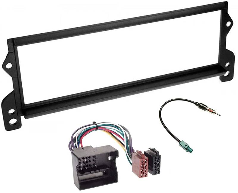Sound-way 1 DIN Autoradio Radioblende RadioRahmen, ISO-Verbindungskabel, Antennenadapter, kompatibel mit Mini Cooper 2000-2006 von Sound Way