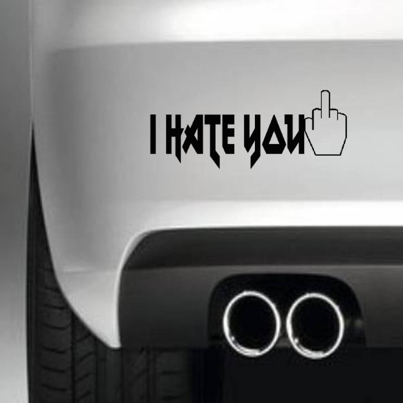South Coast Stickers I Hate You Middle Finger Sticker Funny Bumper Sticker CAR Van 4X4 Window PAINTWORK Decal Euro Laptop Drive von South Coast Stickers