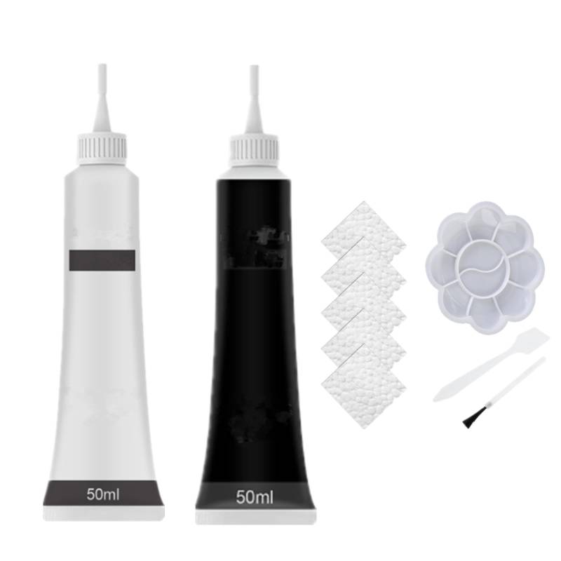 Aexzr Fortgeschrittene Lederreparatur-Gel, Lederreparatur Creme, Aexzr Lederreparatur, Leder Reparatur Set Für Leder Restaurierung Risse Löcher, Autositze, Sofas, Schuhe, Ledertaschen (weiß+schwarz) von Sovtay