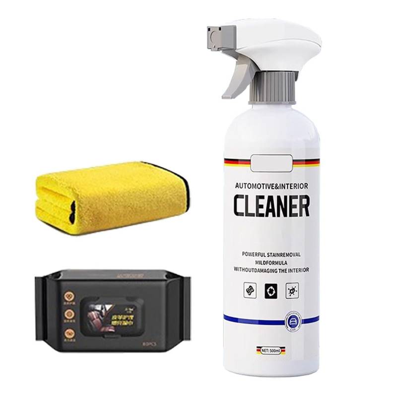 Sovtay Leiboo Mehrzweck-Schaumreiniger Autoinnenreiniger, Mehrzweck-Schaumreiniger, Lederreinigungsspray, Autoinnenreiniger und -Schutz (500ml+Towels+Wipes) von Sovtay
