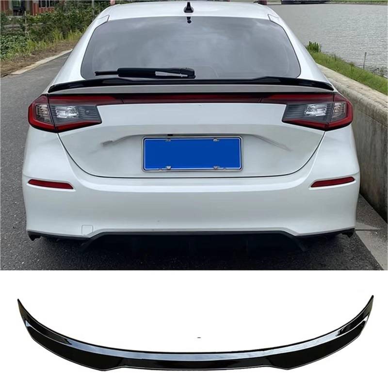 Auto Spoiler Flügel Für 11 Generation Fließheck Für Civic 2022 ABS-Kunststoff MAX Style Heckspoilerflügel Autozubehör Kfz-Spoiler(Bright Black) von Sovxbgw