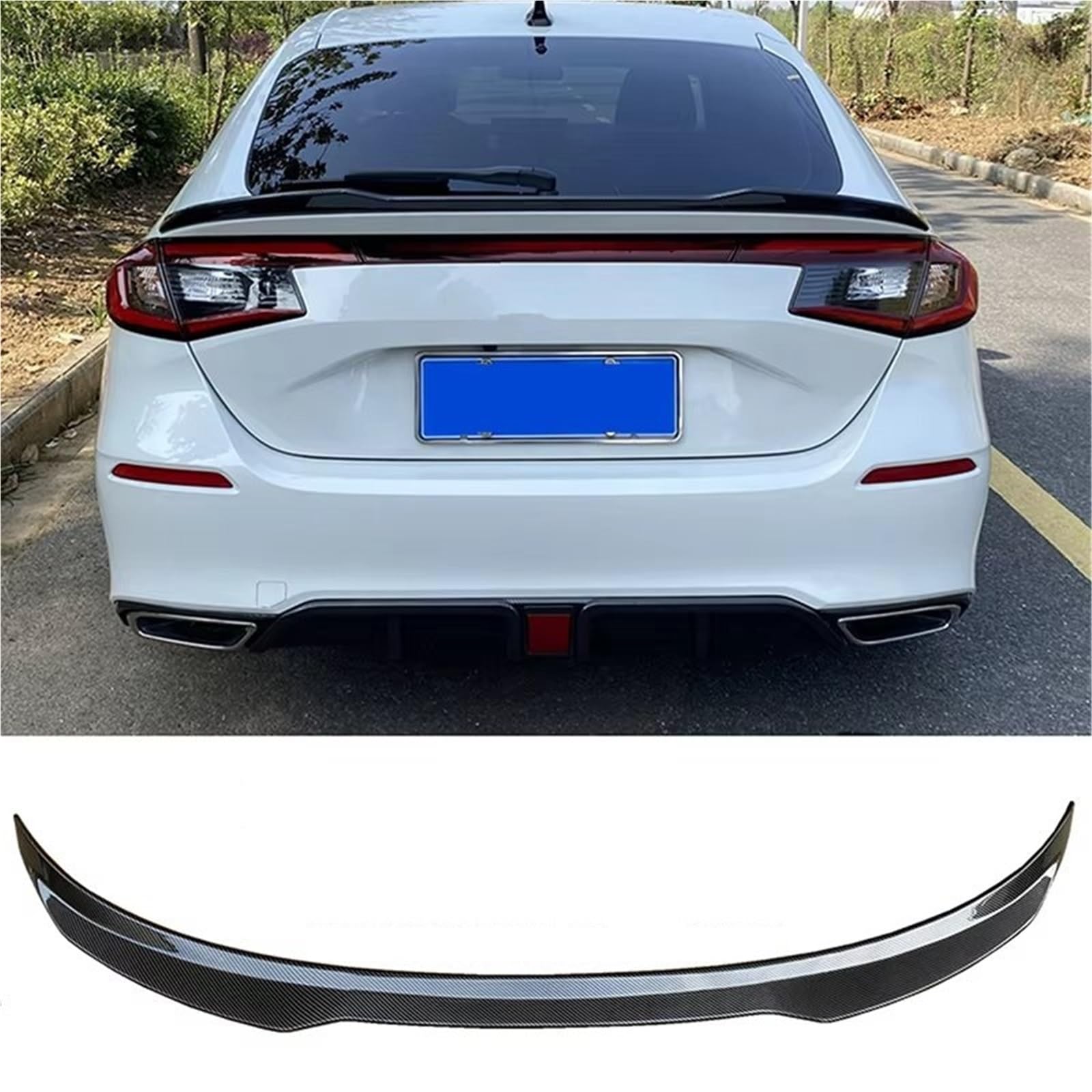 Auto Spoiler Flügel Für 11 Generation Fließheck Für Civic 2022 ABS-Kunststoff MAX Style Heckspoilerflügel Autozubehör Kfz-Spoiler(Carbon Fiber Patten) von Sovxbgw