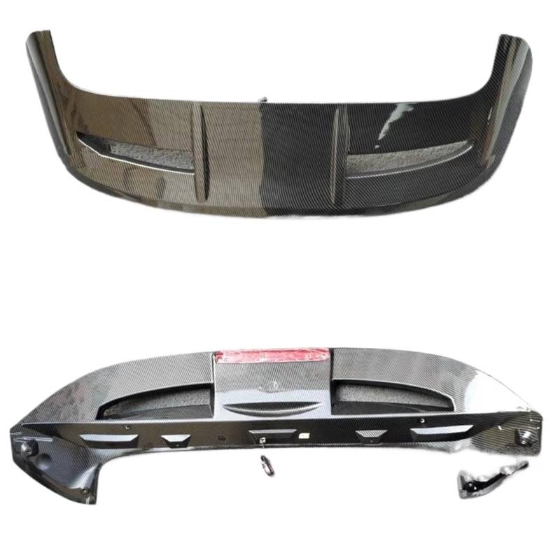 Auto Spoiler Flügel Für Ford Fiesta 2009 2010 2011 2012 2013 Auto ABS Kunststoff Unlackiert Farbe Hinten Trunk-Boot Flügel Spoiler Auto Accessori Kfz-Spoiler(Carbon Fiber Pattern) von Sovxbgw