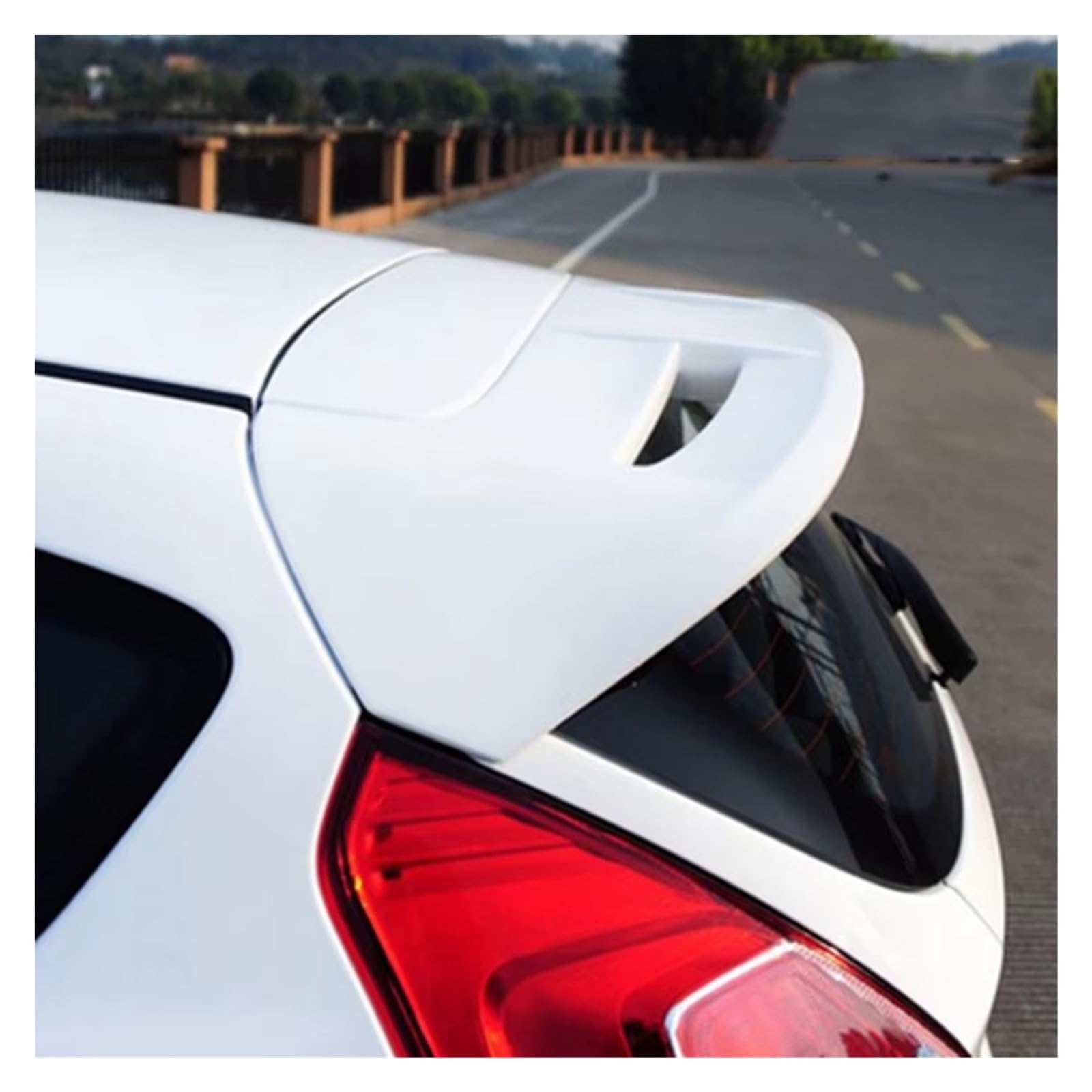 Auto Spoiler Flügel Für Ford Fiesta 2009 2010 2011 2012 2013 Auto ABS Kunststoff Unlackiert Farbe Hinten Trunk-Boot Flügel Spoiler Auto Accessori Kfz-Spoiler(Glossy Black) von Sovxbgw