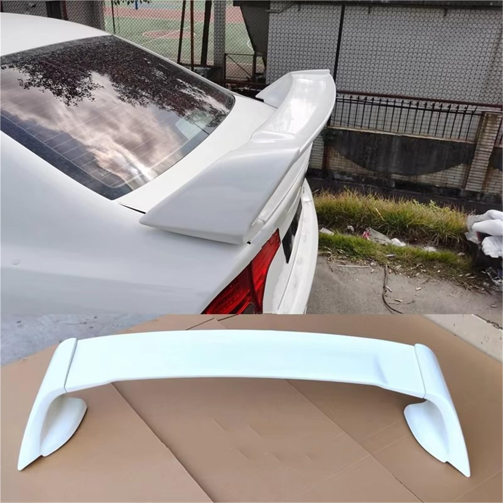 Auto Spoiler Flügel Für Mazda 3 ABS FD2 Spoiler 2006 2007 2008 2009 2010 2011 2012 2013 Auto Boot Abdeckung Hinten Flügel Kfz-Spoiler(White 1) von Sovxbgw