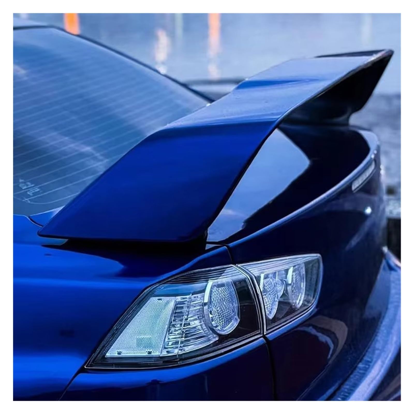 Auto Spoiler Flügel Für Mitsubishi Lancer EVO 2008 2009 2010 2011 2012 2013 2014 2015 Hinten Stamm Spoiler Lippe Große Flügel Dach Schwanz Kfz-Spoiler(Blue) von Sovxbgw