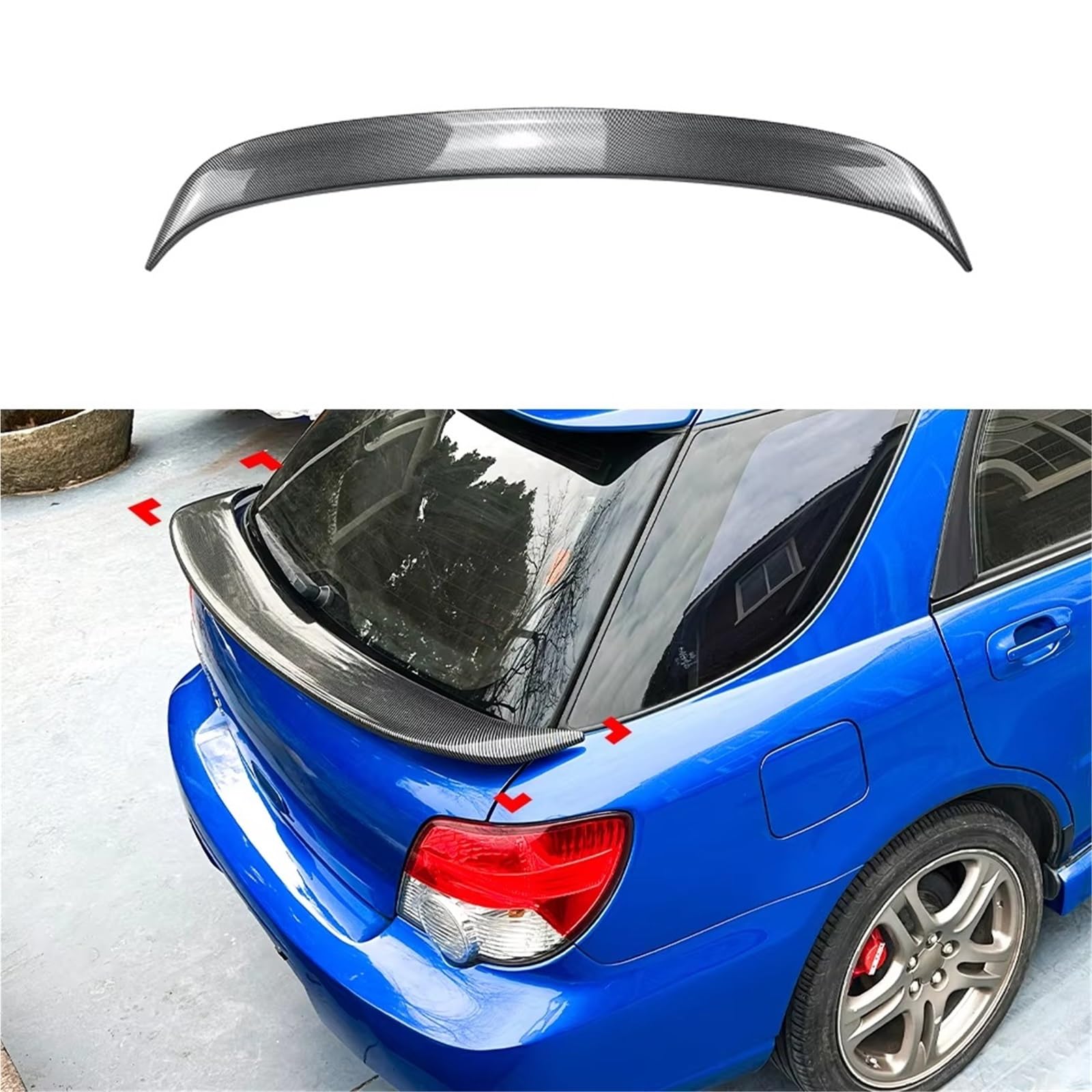 Auto Spoiler Flügel Für Subaru Für Impreza Für WRX 2001-2007 Touring Edition Heckspoiler Mittelspoiler Glossy Black Modification Kfz-Spoiler(Carbon Black) von Sovxbgw