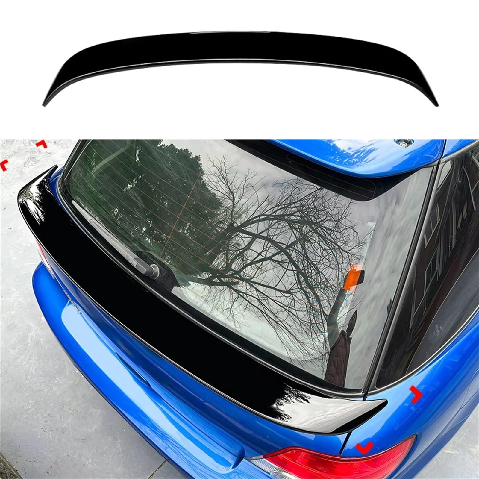 Auto Spoiler Flügel Für Subaru Für Impreza Für WRX 2001-2007 Touring Edition Heckspoiler Mittelspoiler Glossy Black Modification Kfz-Spoiler(Glossy Black) von Sovxbgw