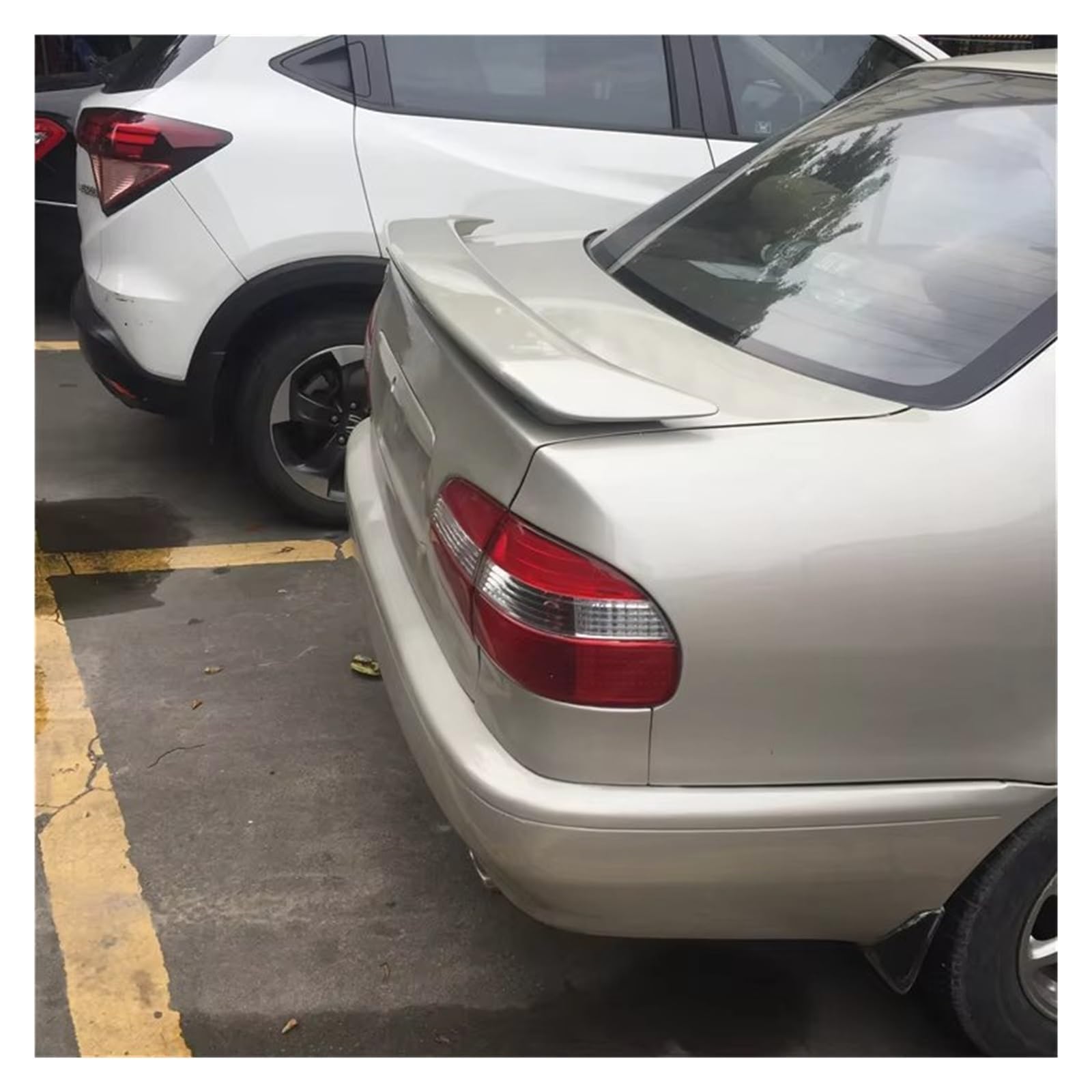 Auto Spoiler Flügel Für Toyota Für Corolla Spoiler 1998-2003 ABS Material Auto Hinten Flügel Primer Farbe Heckspoiler Kfz-Spoiler(Unpaint no Color) von Sovxbgw