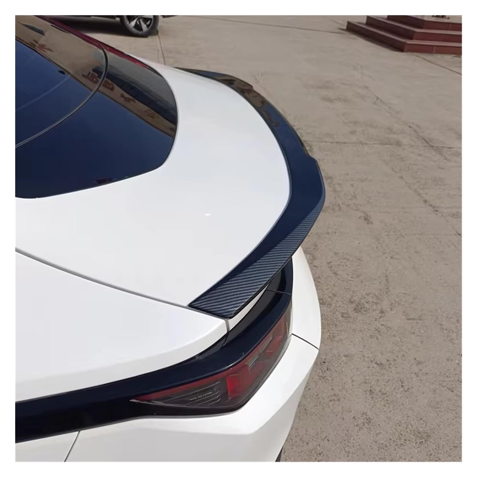 Auto Spoiler Flügel Glänzend Schwarz Spoiler Für Changan EADO Lamore Eada 2023 2024 2025 Auto Hinten Stamm Flügel ABS Material Kfz-Spoiler(Carbon Paint) von Sovxbgw