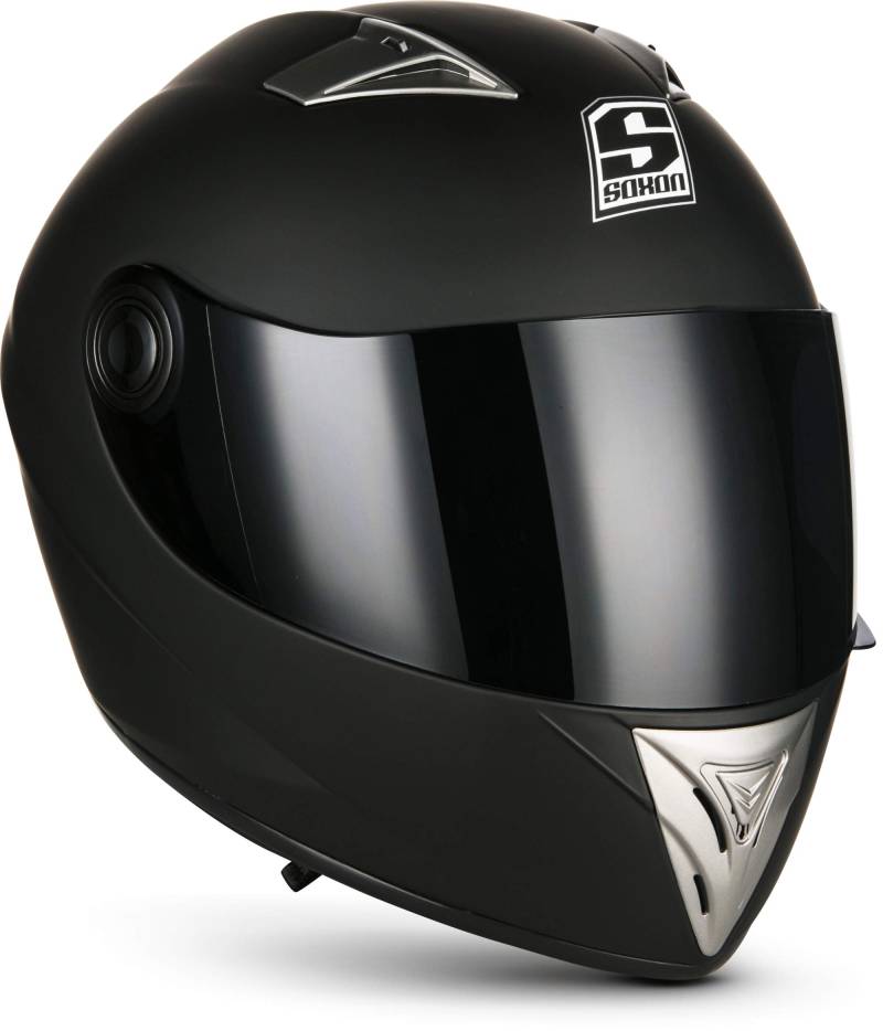 Soxon® ST-550 „Fighter“ · Integral-Helm · Full-Face Motorrad-Helm Roller-Helm Scooter-Helm Cruiser Sturz-Helm StreetFighter-Helm Sport Urban MTB · ECE 22.05 Visier Schnellverschluss Tasche S (55-56cm) von SOXON