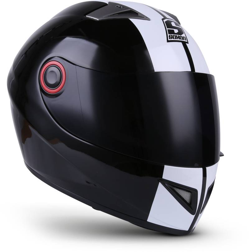 Soxon® ST-666 „Deluxe Snow“ · Integral-Helm · Full-Face Motorrad-Helm Roller-Helm Scooter-Helm Cruiser Sturz-Helm StreetFighter-Helm Sport Urban · ECE 22.05 Visier Schnellverschluss Tasche L (59-60cm) von SOXON