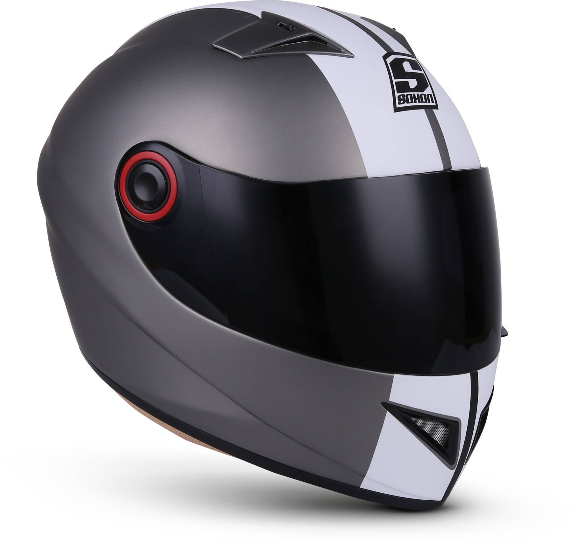 Soxon® ST-666 „Deluxe Titan“ · Integral-Helm · Full-Face Motorrad-Helm Roller-Helm Scooter-Helm Cruiser Sturz-Helm StreetFighter-Helm Sport MTB · ECE 22.05 Visier Schnellverschluss Tasche XL (61-62cm) von SOXON