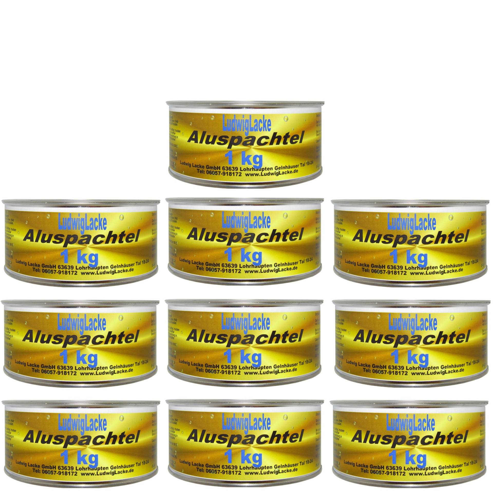 10 Dosen Alu Spachtelmasse für KFZ Reparaturen a 1000 gr 10 Dosen Alu Spachtelmasse für KFZ Reparaturen a 1000 gr von Spachtelmasse Alu
