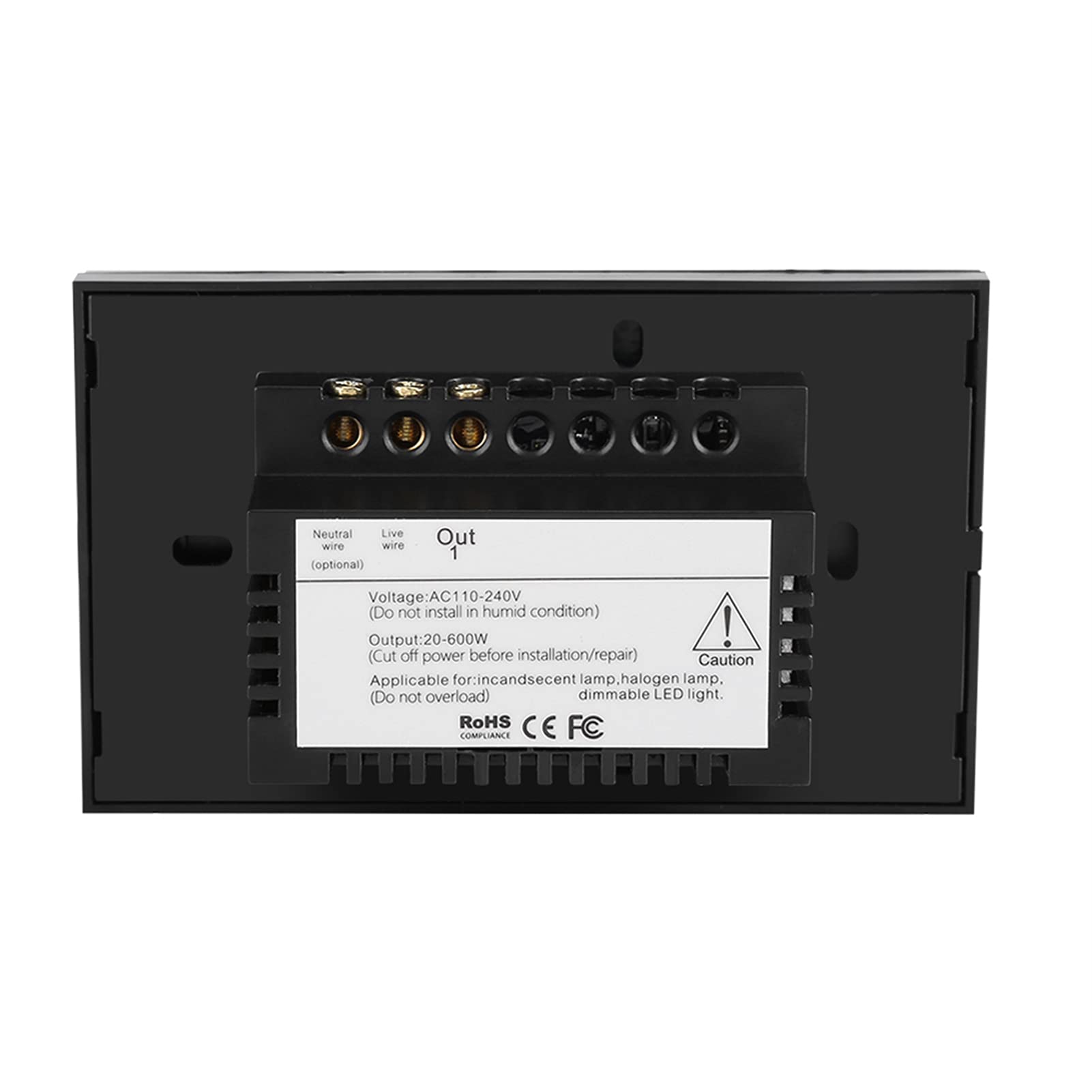 HF Wireless Touch Switch, Temperedglas -Panel, Überlastschutz, Fernbedienung, Importierte IC und Kapazitive Berührung für Alle Lampen (BLACK) von Spacnana