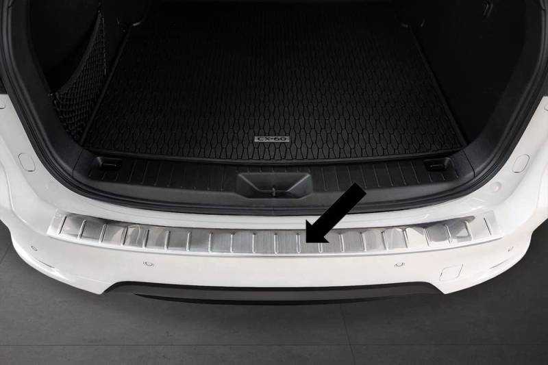 Ladekantenschutz Edelstahl Silber kompatibel mit Mazda CX-60 ab Baujahr 03.2022-3235890 von Spangenberg