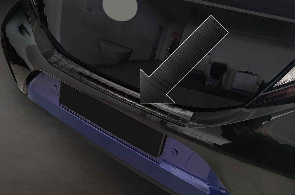 Ladekantenschutz Edelstahl schwarz Graphit kompatibel mit Toyota Aygo X ab Baujahr 12.2021-3245282 von Spangenberg