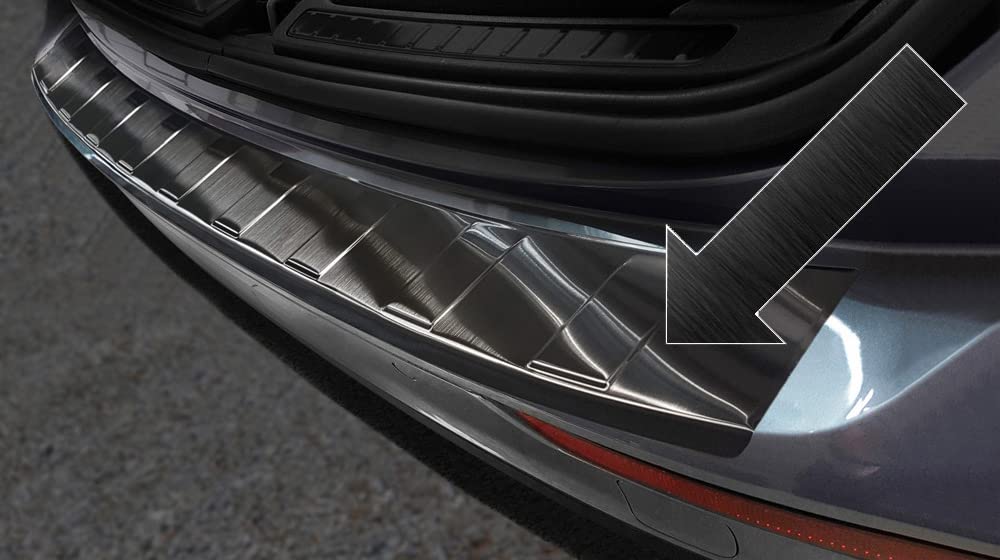 Ladekantenschutz Edelstahl schwarz Graphit kompatibel mit Volvo V60 2. Generation ab Baujahr 02.2018-3245300 von Spangenberg