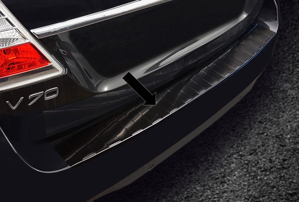 Ladekantenschutz Edelstahl schwarz Graphit kompatibel mit Volvo V70 III Kombi 3. Generation ab Facelift Baujahr 06.2013-3245301 von Spangenberg