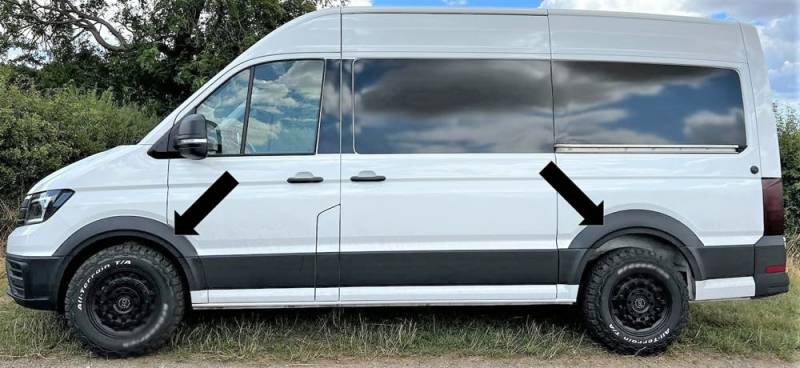 Radlaufabdeckung 4-teilig kompatibel mit Volkswagen VW Crafter ab Baujahr 01.2017-7420250 von Boppon