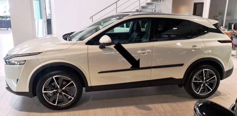 Seitenschutzleisten schwarz kompatibel mit Nissan Qashqai III 3.Generation Typ J12 ab Baujahr 02.2021- F17 3700017 von Spangenberg