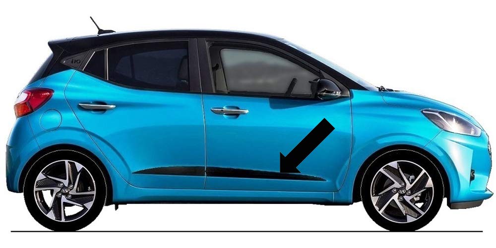 Spangenberg Seitenschutzleisten schwarz passend für Hyundai i10 3.Generation 5-Türer ab Baujahr 12.2019- F66 (3700066) von Boppon