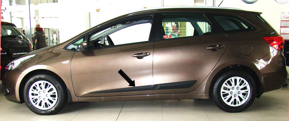 Spangenberg Seitenschutzleisten schwarz passend für Kia CEE’d II Kombi ceed 2. Generation ab Baujahr 4.2012- F42 (3700042) von Homry