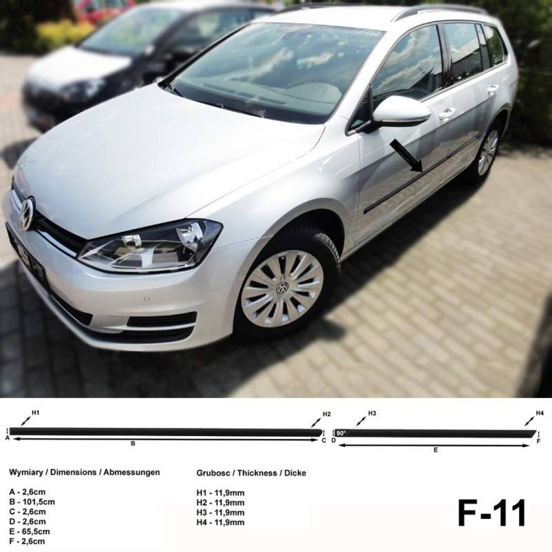 Spangenberg Seitenschutzleisten schwarz passend für Volkswagen VW Golf VII Variant Kombi ab Baujahr 04.2013- F11 (3700011) von Boppon
