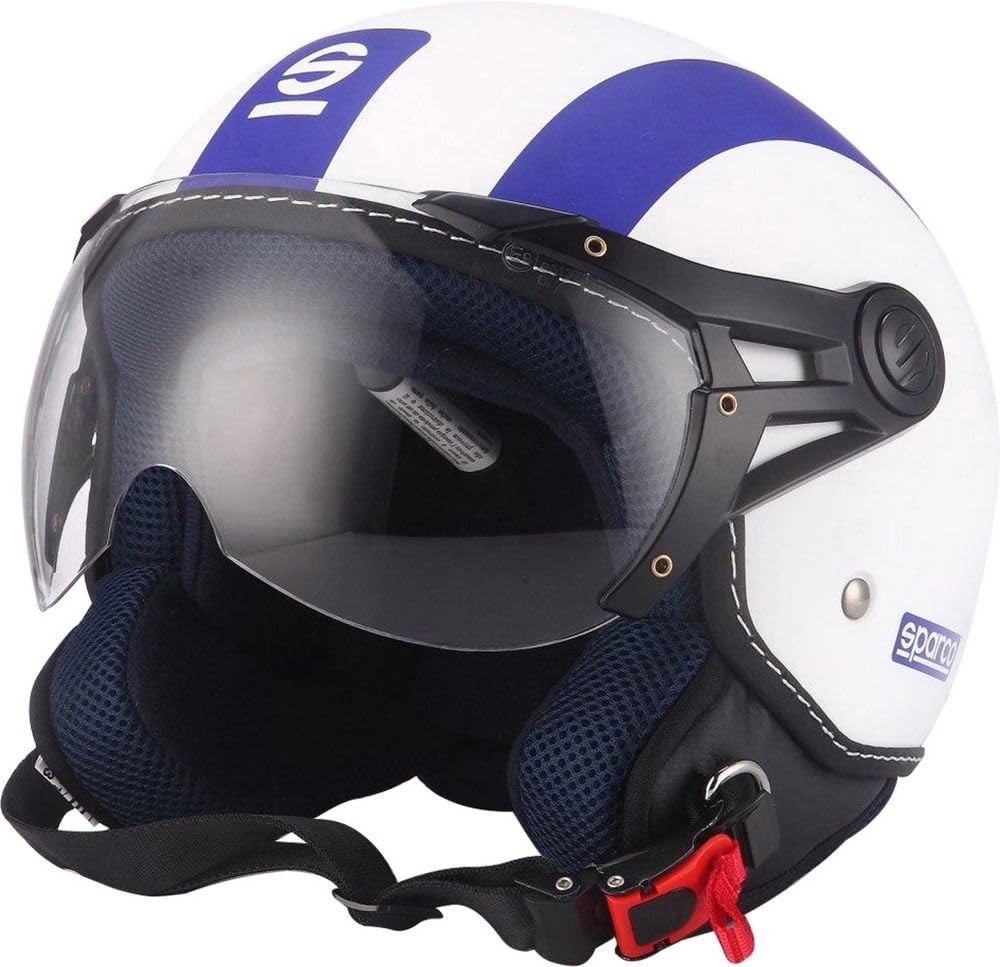 Sparco Riders Helm Demi-Jet, Weiß/Blau Matt, Größe XS von Sparco