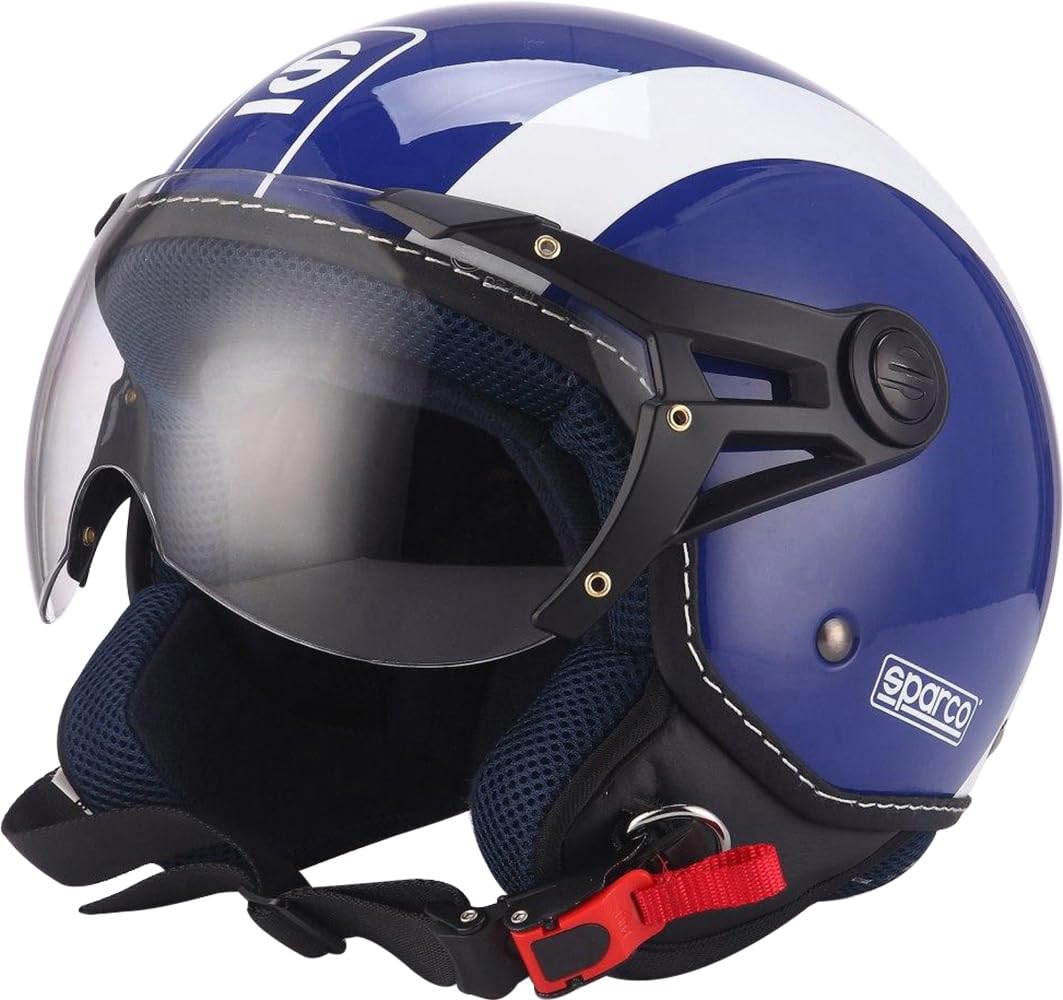 Sparco Riders Herren Demi Jet Motorradhelm, blau, XS von Sparco
