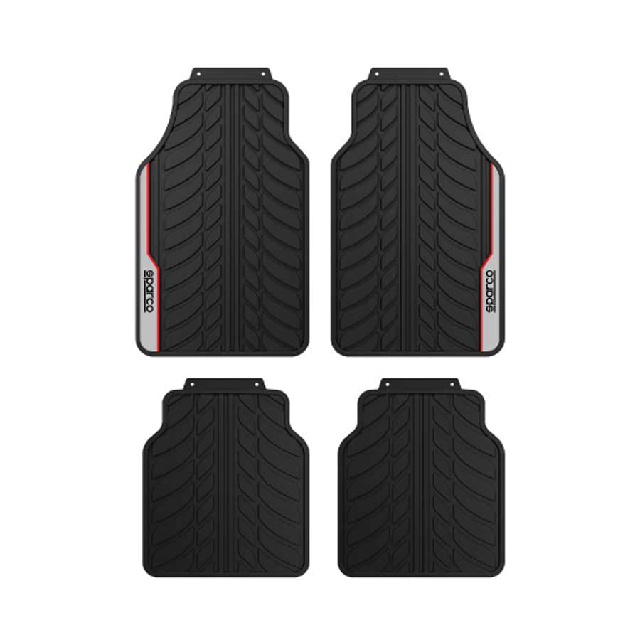 Gummifußmatten von Sparco, schwarz-rot, 4-tlg. Gummifußmatten von Sparco, schwarz-rot, 4-tlg. von Sparco