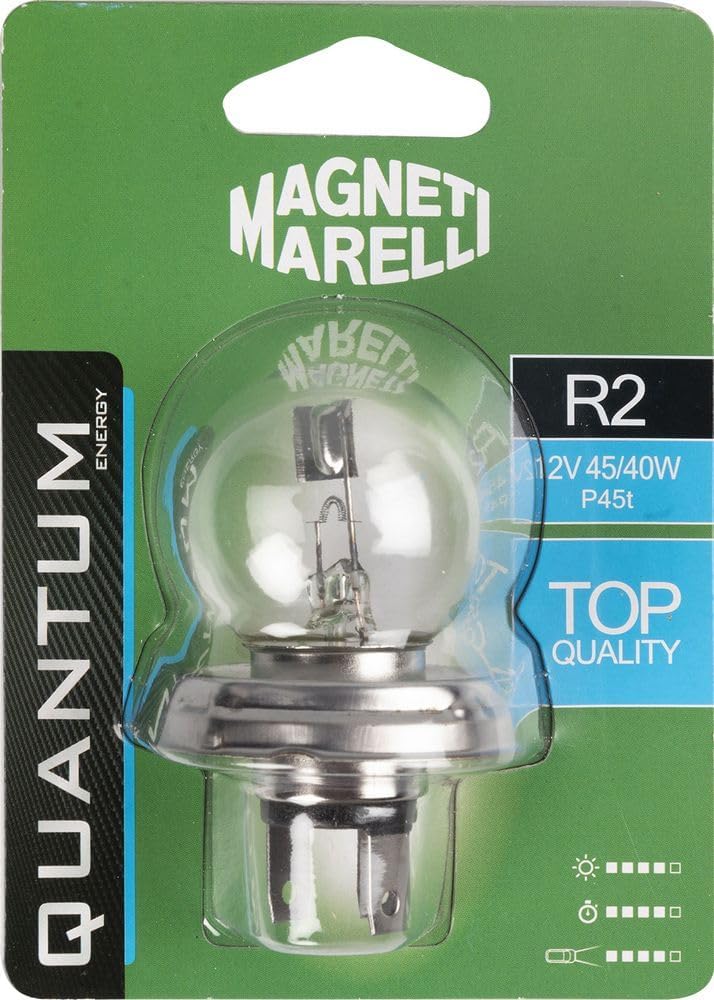 Quantum Energy - R2 Einzellampe Asymmetrisch | Halogen Auto-Glühbirne | 12V 45/40W P45t | Für Fern- und Abblendlicht von Quantum Energy