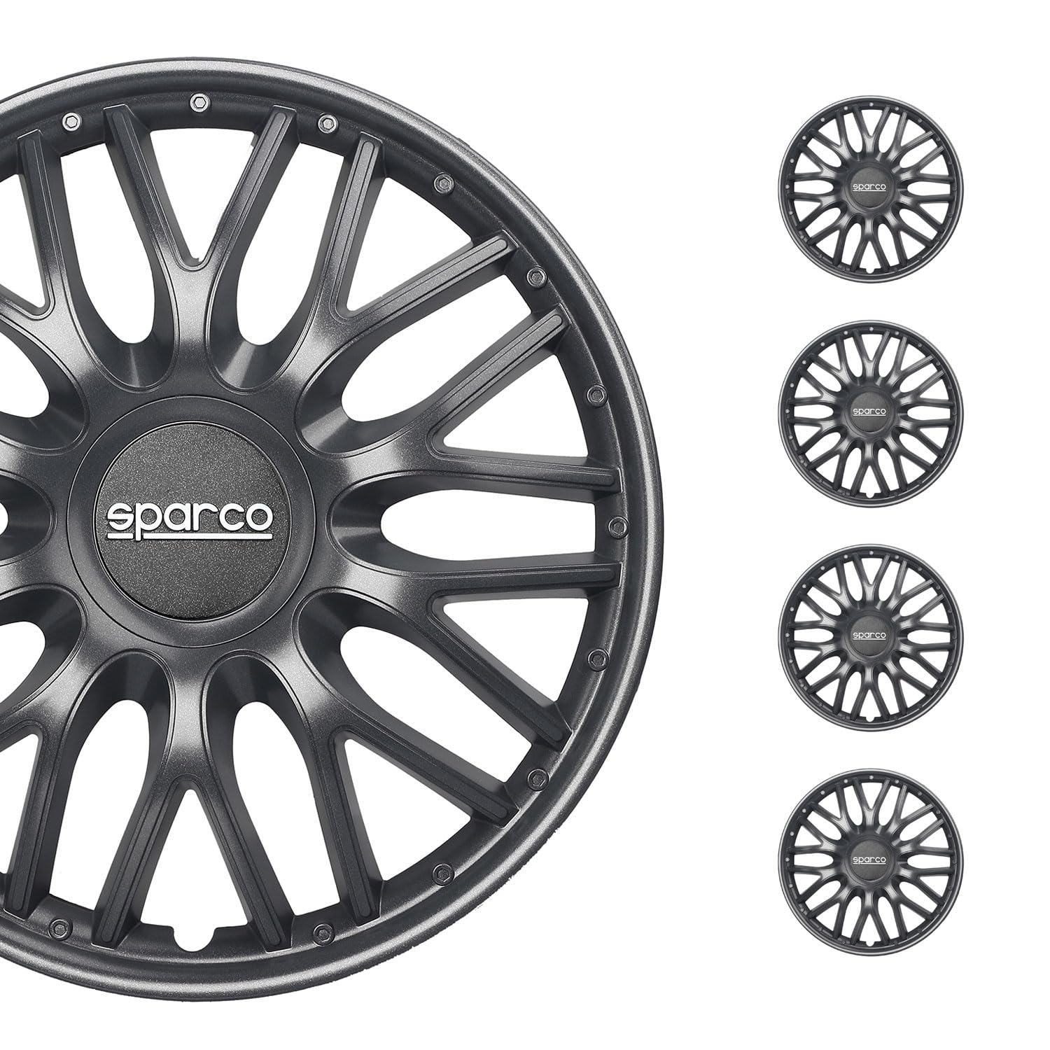 Radkappen Radzierblenden Sparco Roma 16" Zoll Auto Abdeckung Set Grau 4 Stück Radkappen Radzierblenden Sparco Roma 16" Zoll Auto Abdeckung Set Grau 4 Stück von Sparco