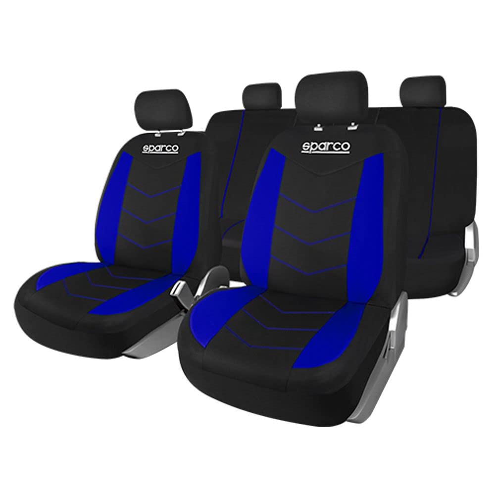 Sparco SPS431BL 9-teiliges Sitzbezug-Set, Schwarz/Blau Sparco SPS431BL 9-teiliges Sitzbezug-Set, Schwarz/Blau von Sparco