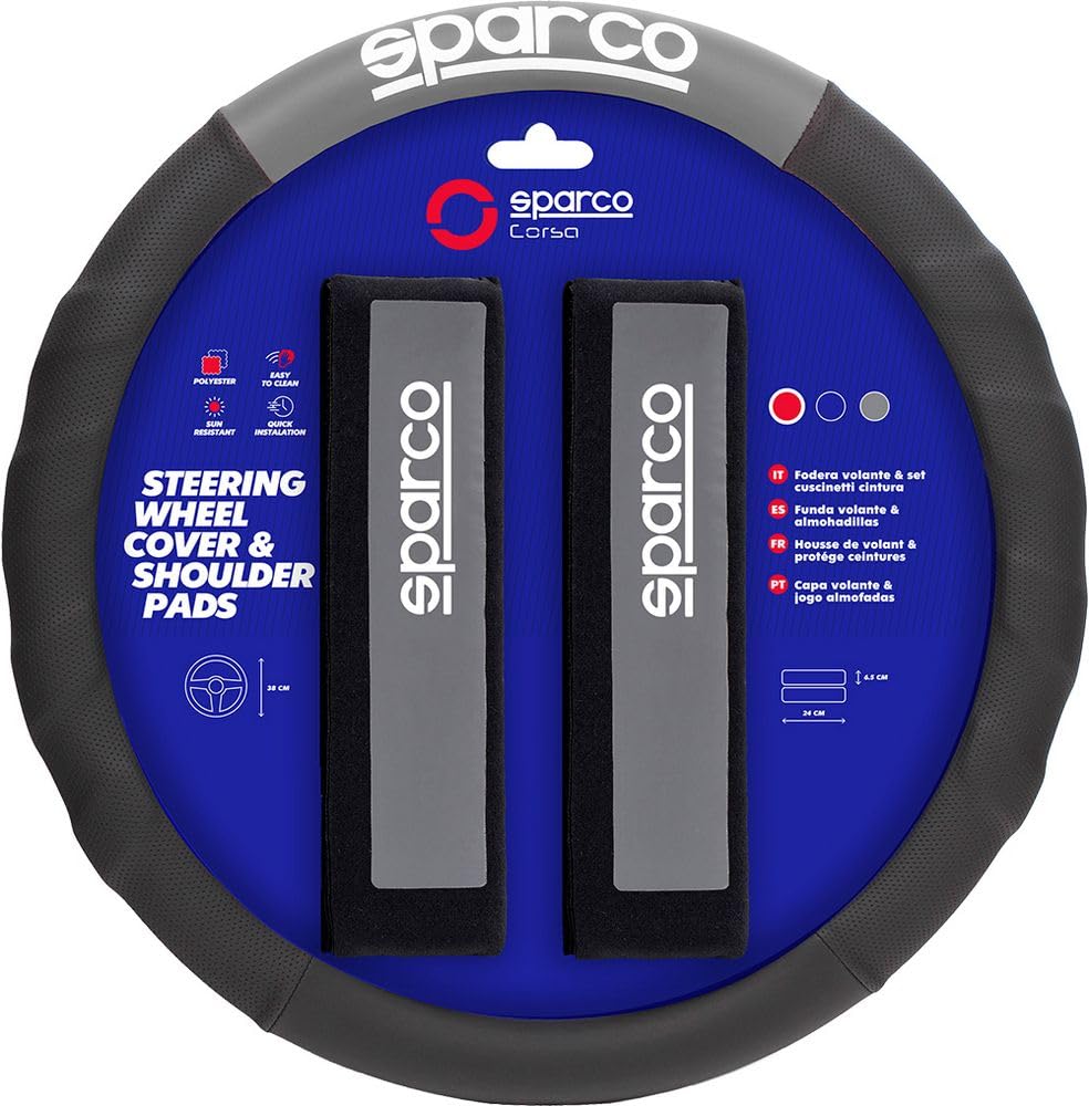 SPARCO SPC1111KGR Set of 2 Pads + Covers Steering Wheel, Grey SPARCO SPC1111KGR Set of 2 Pads + Covers Steering Wheel, Grey von Sparco