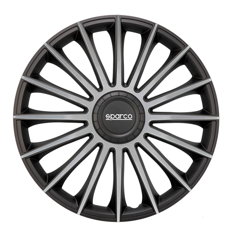 Satz Sparco Radzierblenden Torino 13-Zoll Schwarz/Silber von Sparco