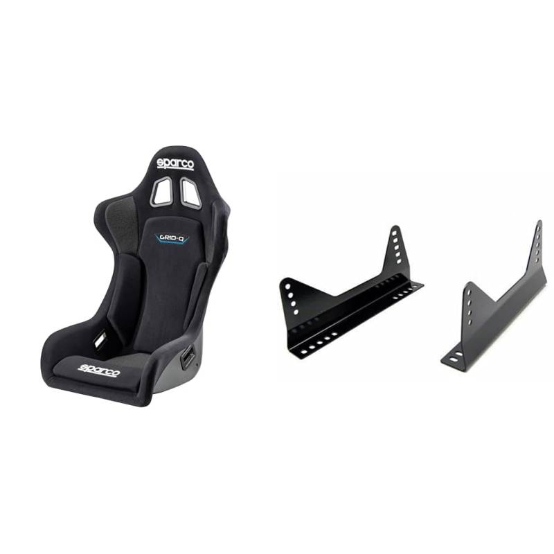 Sparco Seat Grid II Qrt & 004901NR Seitenmontage Schwarz: Auto, LKW, Fahrerseite, Fiberglas, FIA 8855-1999 Approved, Schwarz von Sparco