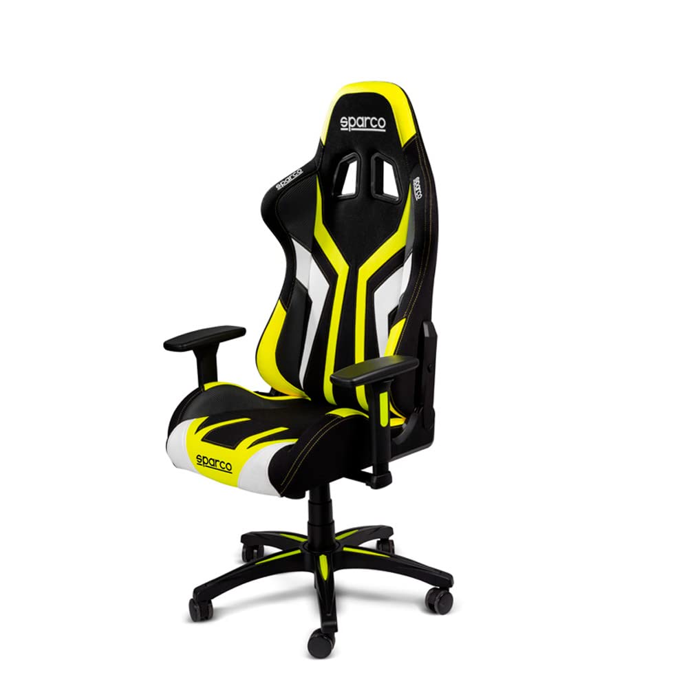 Sparco 00999NRGF Bürostuhl/Gaming-Stuhl Torino Schwarz/Gelb (Verstellbar), Black, One Size von Sparco