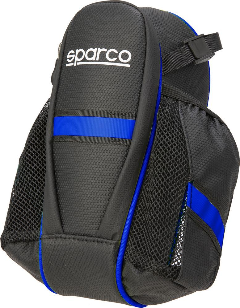 Sparco Blaue Satteltasche für Fahrrad, aus Nylon, geeignet für Lange Reisen, CN-Tasche und reflektierendes Band von Sparco