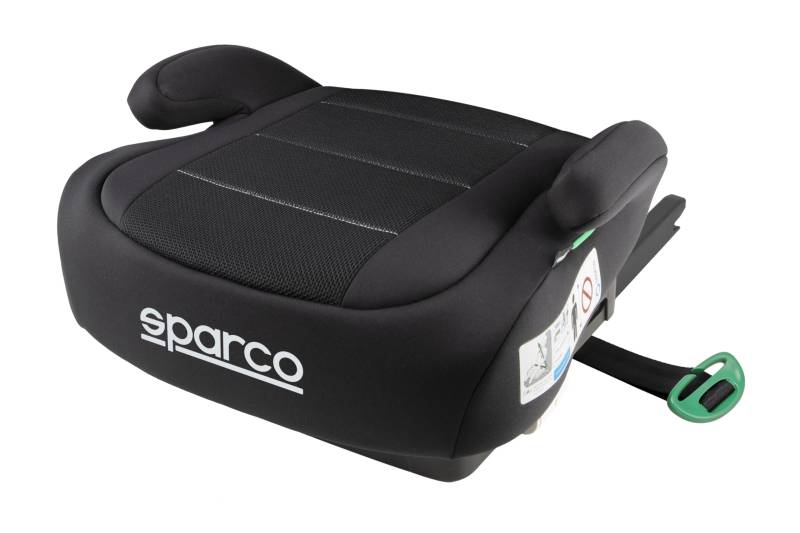 Sparco Kindersitzerhöhung ISOFIX R129/03 | 125-150 cm (6-12 Jahre) | Sitzerhöhung ohne Rückenlehne | Ergonomisch gepolstert, waschbar und atmungsaktiv | Mehr Stabilität und Seitenhalt von Sparco